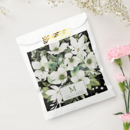 Sachets En Papier Elégante aquarelle florale noir et blanc