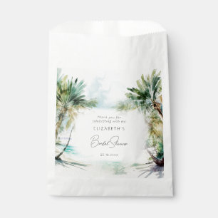 Sachets En Papier Elégante aquarelle Palm Tree Beach Fête des mariée