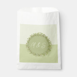 Sachets En Papier Elégante aquarelle verte de couronne personnalisée