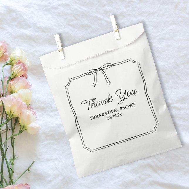 Sachets En Papier Élégante Coquette Chic Nœud Remerciements pour Bab (Créateur téléchargé)