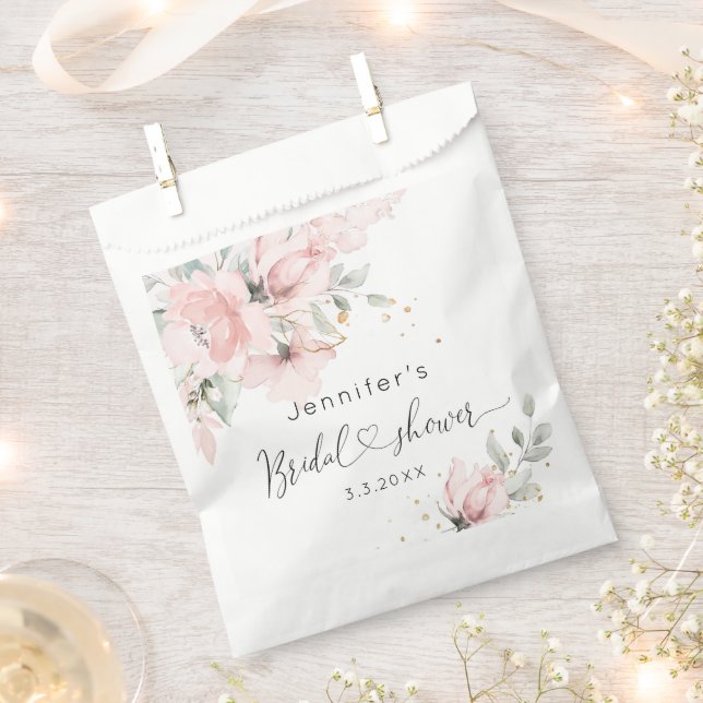 Sachets En Papier Élégante douche à nuptiale rose-blanc (Coupé)