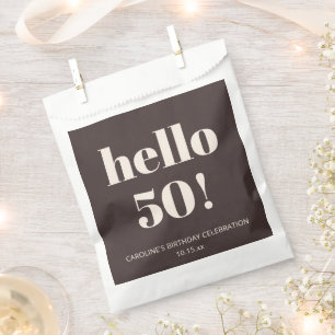 Sachets En Papier Élégante Fête d'Anniversaire Moderne Marron Person
