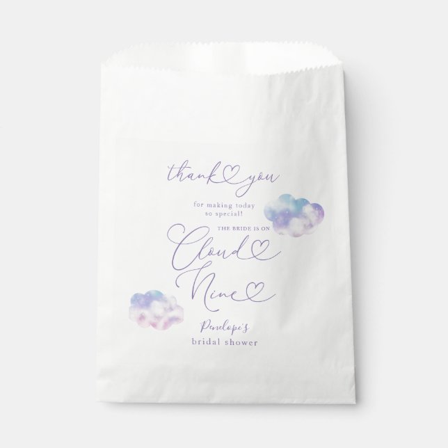 Sachets En Papier Elégante Fête des mariées de neuf nuages (Devant)