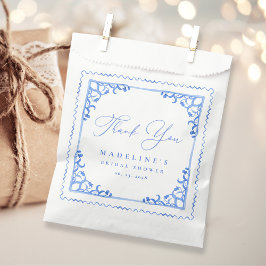 Sachets En Papier Elégante Fête des mariées en Carrelage Bleu Blanc