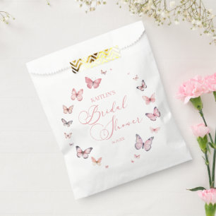 Sachets En Papier Élégante Fête des mariées papillon rose doux