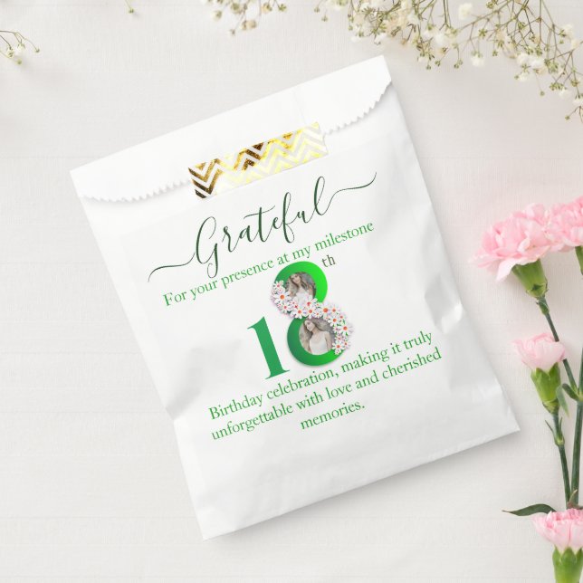 Sachets En Papier Élégante fête du 18e anniversaire (Scellé)