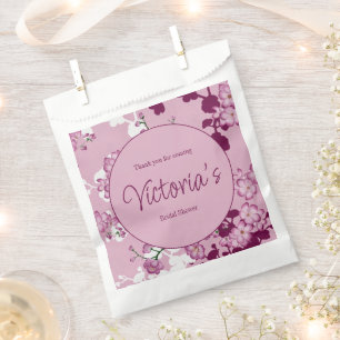 Sachets En Papier Elégante Fleur de Cerise Rose Thé d'après-midi