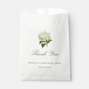 Sachets En Papier Elégante Hydrangée blanche et verte