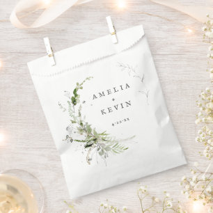 Sachets En Papier Elégante Terre verte Noms personnalisés Date
