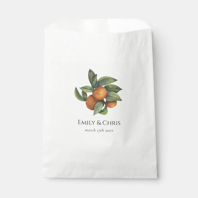 Sachets En Papier Élégante verdure des agrumes botaniques (Devant)