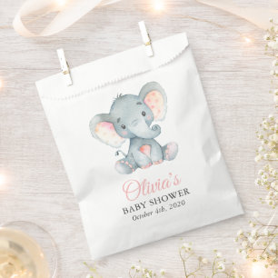 Sachets En Papier Eléphant mignon, Petit Eléphant, Rose, Baby shower
