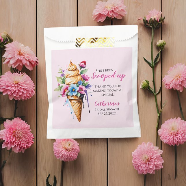 Sachets En Papier Elle a été ramassée Fête de mariage avec glace (Créateur téléchargé)
