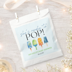 Sachets En Papier Elle est prête à pop ! Baby shower Popsicle