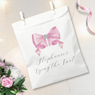 Sachets En Papier Elle Noue Le Nœud Rose Mariage Shower