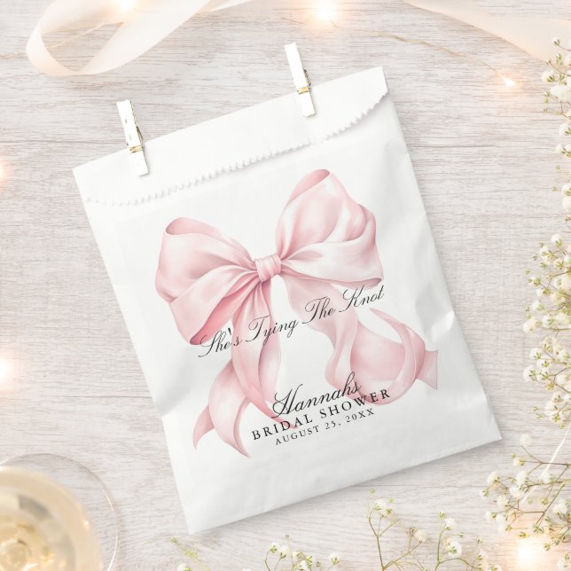Sachets En Papier Elle Noue Le Nœud Rose Pâle (Coupé)