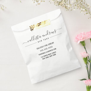 Sachets En Papier Emballage Commercial Craft Cursive Noir Blanc