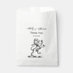 Sachets En Papier Emblème de crête de lion héraldique debout