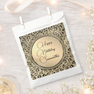 Sachets En Papier Empreinte de léopard Gold Glam Parties scintillant