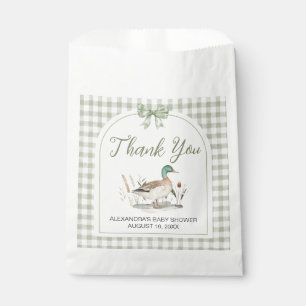 Sachets En Papier en vichy Sage Green Mallard Duck Baby shower