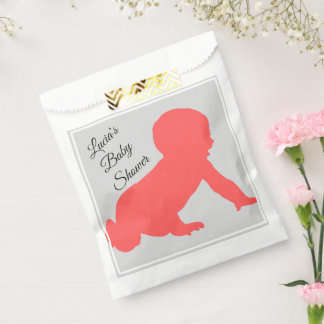 Sachets En Papier Enfant à rampe rose - Baby shower -