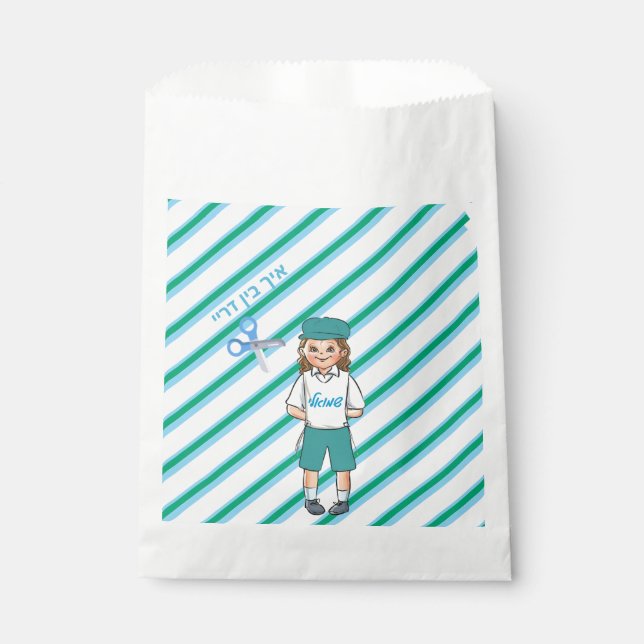 Sachets En Papier Enfant de trois ans vert upsherin garçon préférez  (Devant)
