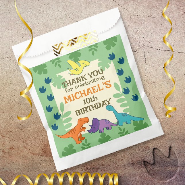 Sachets En Papier Enfants Dinosaur fête d'anniversaire (Créateur téléchargé)