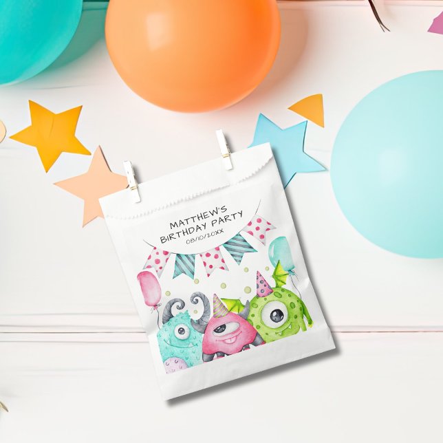 Sachets En Papier Enfants mignonnes monstres fête d'anniversaire (Créateur téléchargé)