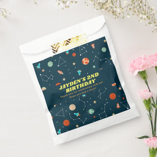 Sachets En Papier Espace extra-atmosphérique Rockets Planètes Merci  (Scellé)
