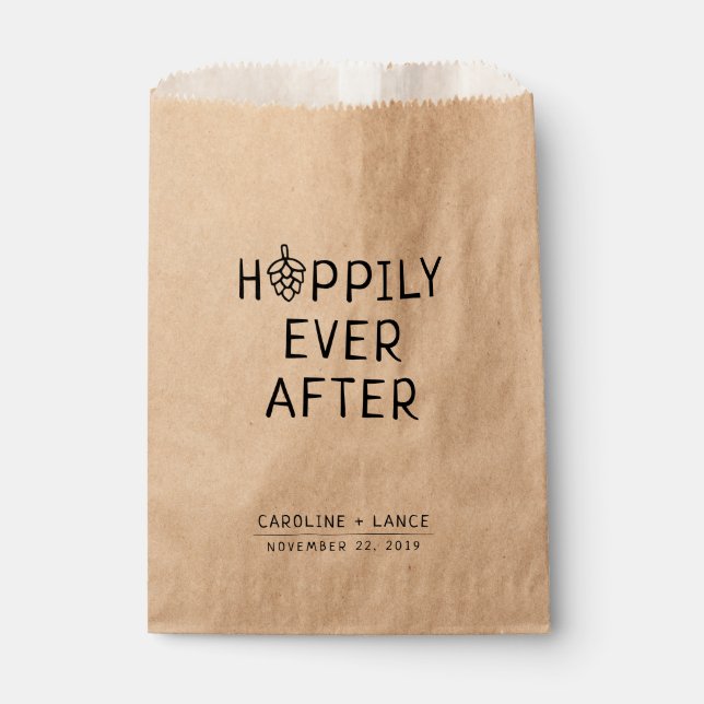 Sachets En Papier Espérons Jamais Après La Bière Co-Ed Wedding showe (Devant)