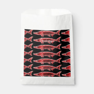 Sachets En Papier esturgeons rouges en noir