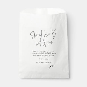 Sachets En Papier Étaler l'amour pas les germes Mariage Masque visag