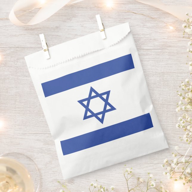 Sachets En Papier Etat d'Israël Drapeau, Étoile de David Juifs (Coupé)