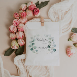 Sachets En Papier Été Vert Eucalyptus Foliage Merci Mariage
