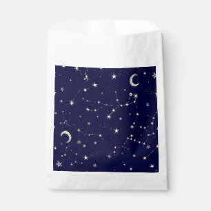 Sachets En Papier étoile de lune céleste constellation bleue