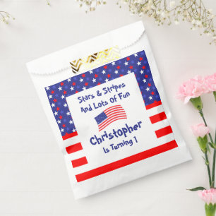 Sachets En Papier Étoiles et rayures 1er anniversaire