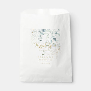 Sachets En Papier Eucalyptus Gold Floral Merci bleu Mariage
