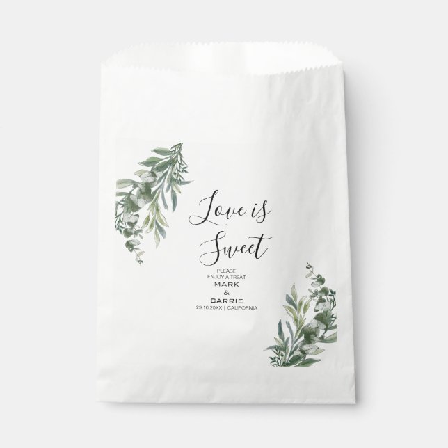 Sachets En Papier Eucalyptus Rustique Mariage de verdure (Devant)