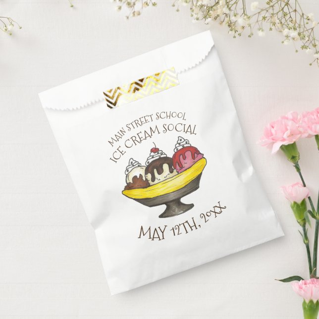 Sachets En Papier Événement annuel Crème glacée Social Banana Split  (Scellé)