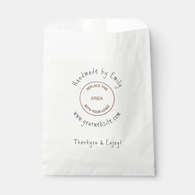 Sachets En Papier Fabriqué à la main par le nom Logo Petite entrepri (Devant)