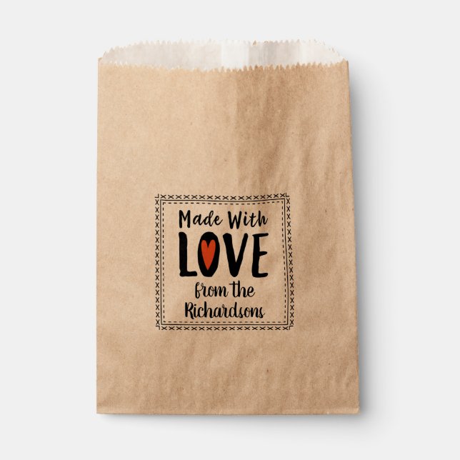Sachets En Papier Fabriqué avec amour (Devant)