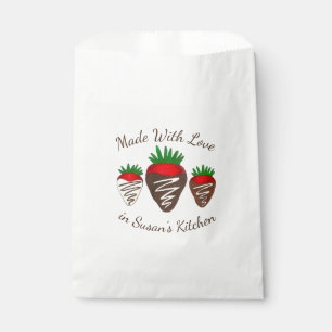 Sachets En Papier Fabriqué Avec Amour Chocolat Fraises Creutées
