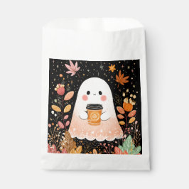 Sachets En Papier Fantôme d'automne mignon avec café Citrouille - au