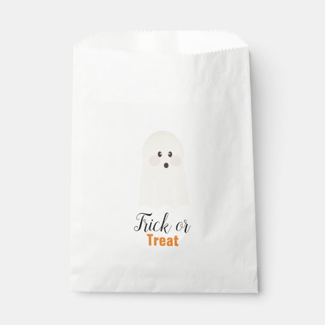 Sachets En Papier Fantôme Vintage d'Halloween (Devant)