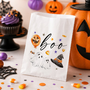 Sachets En Papier Fantômes et chapeau de sorcière à l'aquarelle Boo