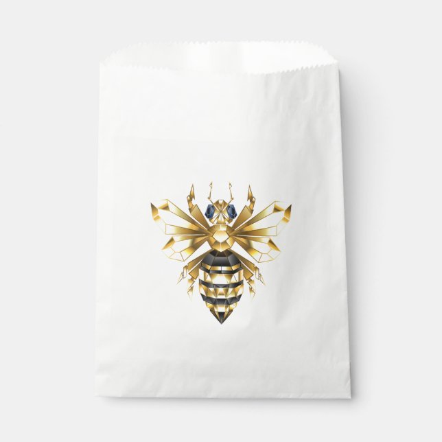 Sachets En Papier Faux logo en feuille d'or abeille polygonale sur f (Devant)