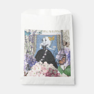 Sachets En Papier Femme élégante bleue robe florale fantaisie 
