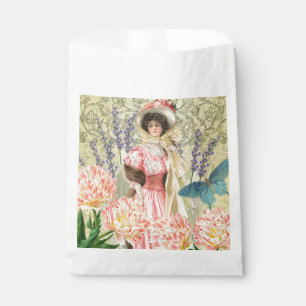 Sachets En Papier Femme victorienne florale rose Régence