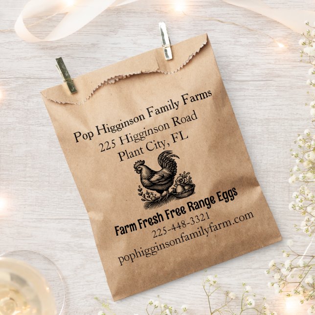 Sachets En Papier Ferme de poulet rustique (Coupé)