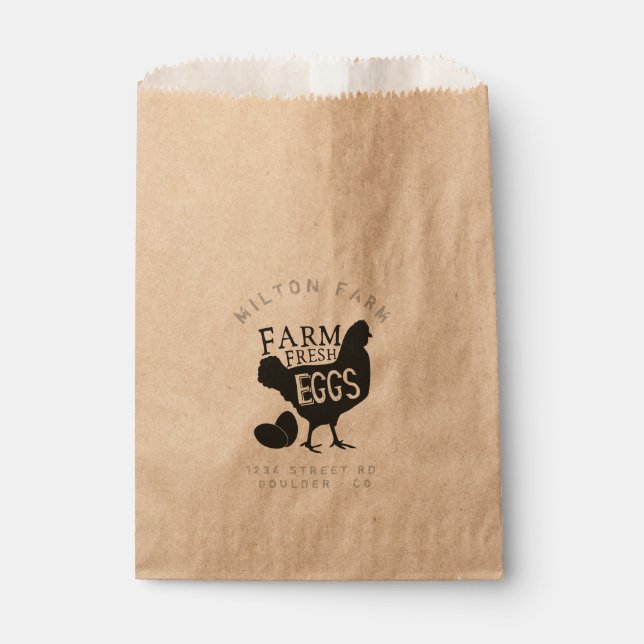 Sachets En Papier ferme oeufs frais rustique (Devant)