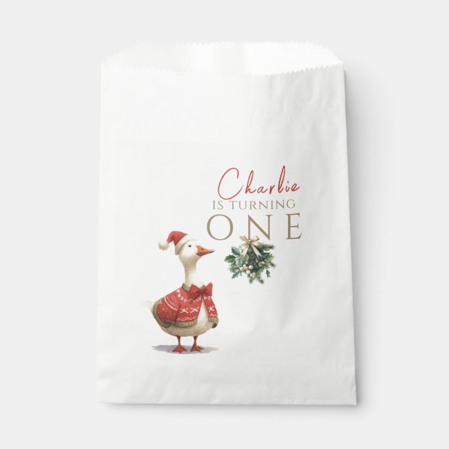 Sachets En Papier Fest Winter Birthday One Silly Christmas Goose  (Devant)